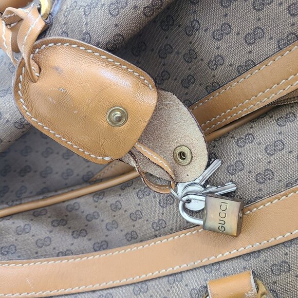 Vintage Gucci Micro GG Duffle Travel Bag Brown - Picture 8 of 12
